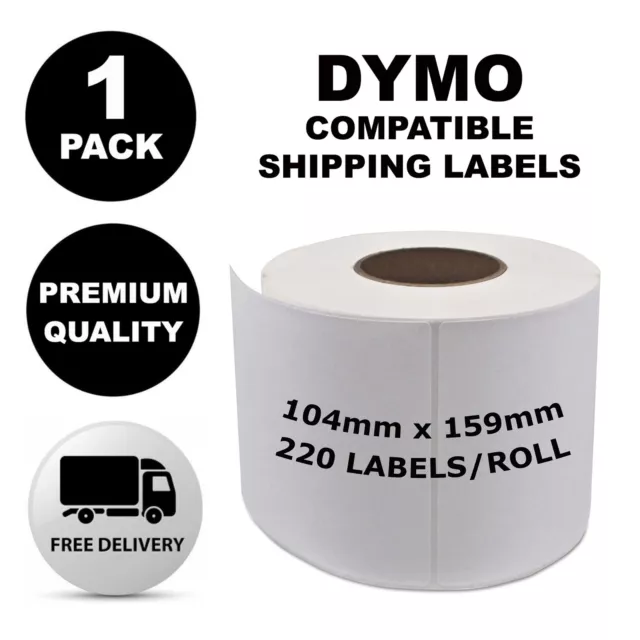 1 Pack Dymo Compatible 4XL S0904980 Shipping Labels 104x159mm SD0904980