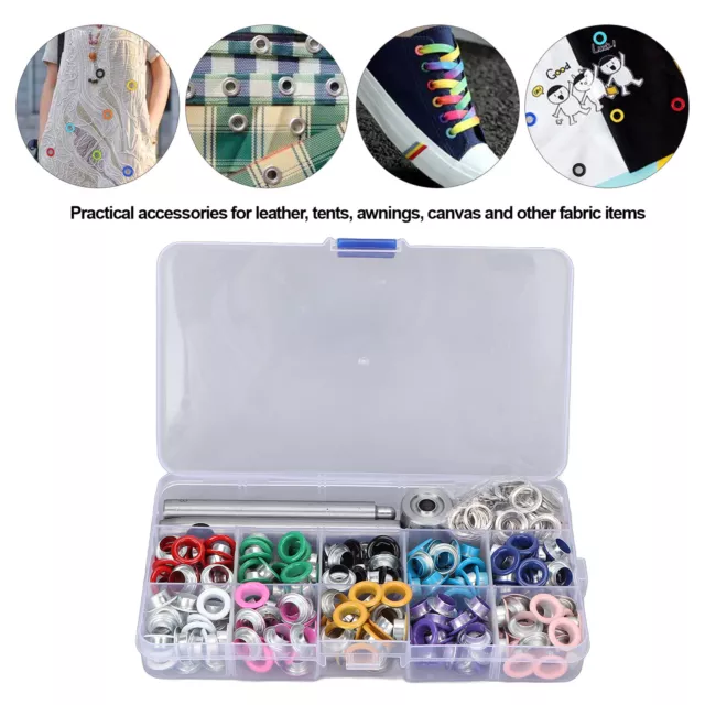 Grommet Tool Kit Boxed Set Leather 0.3In Colorful 8Mm Eyelets Elements Tools