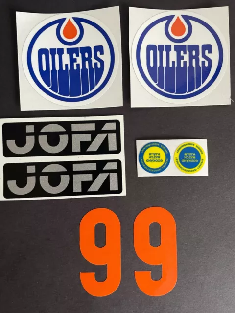 Replicated Vintage Jofa VM Helmet 225 & 235 51 Model Stickers. Gretzky Oilers 99