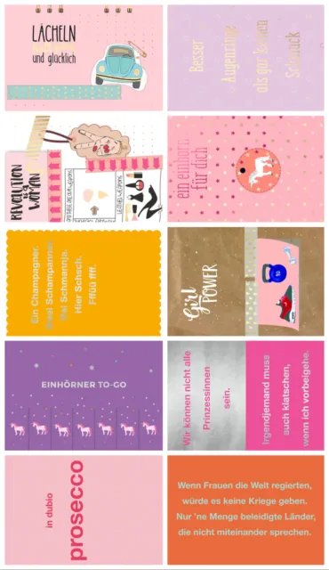 10er Postkarten Set Sprüche Frauen Cityproducts hochwertig