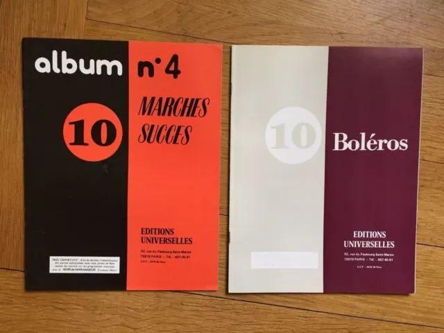 Lot 2 Recueils Boléro  Marche Accordéon soit 20 morceaux musette danse de salon 