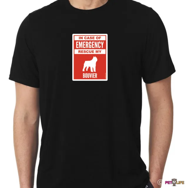 In Case of Emergency Rescue My Bouvier Tee Shirt #2 dog safety des Flandres