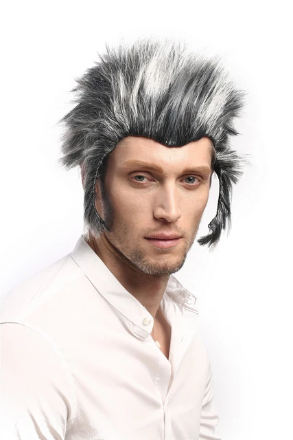 Perruque Enfant Vampire – Noir-gris, Ignifugée, Halloween, Carnaval, Fête à Thème