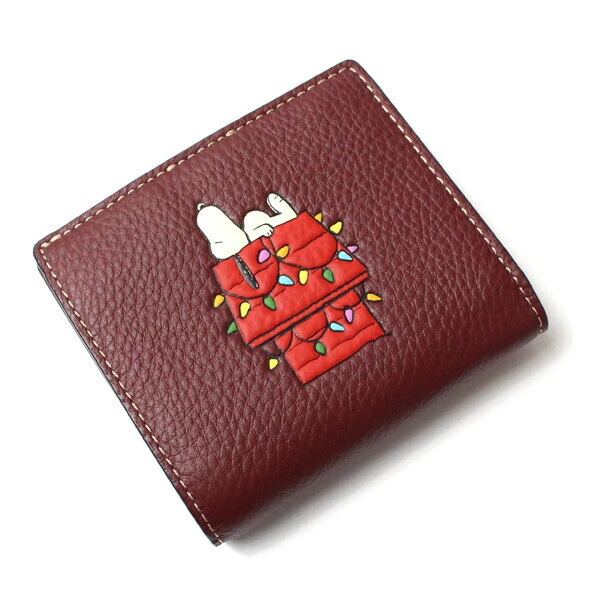 COACH PEANUTS Fold Wallet Snapwallet Snoopy Lights CF252 Immzi #050