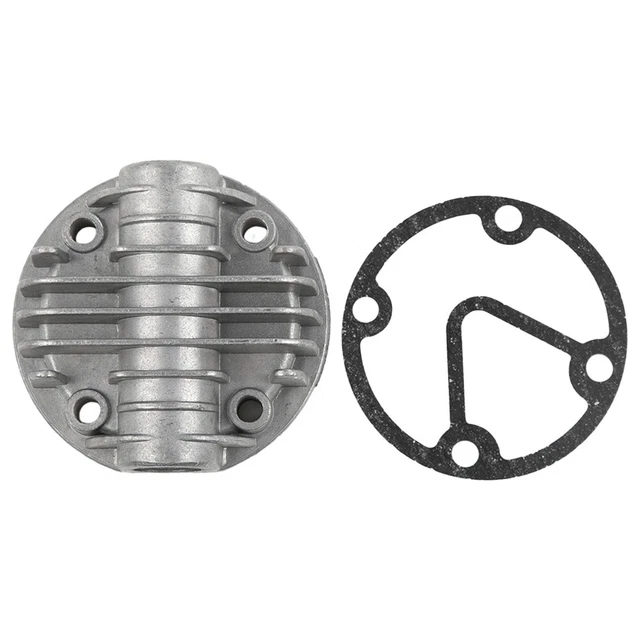 Air Compressor Cylinder Head Silver Tone Metal Construction High Temperature