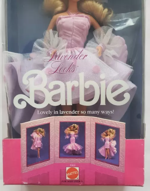 Vtg. 1989 Lavender Looks Barbie Doll Special Limited Edition 3963 NIB Christmas 3