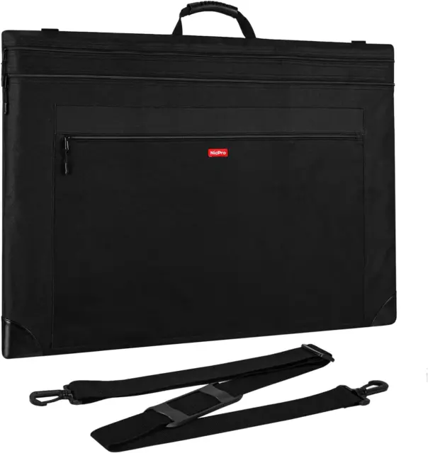Light Weight Art Portfolio Bag, 20X26 Black Art Canvas Portfolio Case with Detac