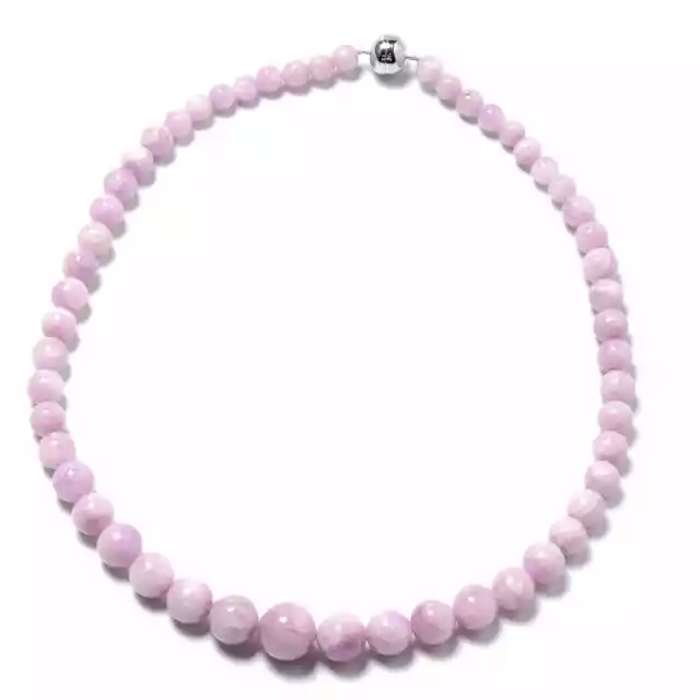 925 Sterling Silver Kunzite Beads Necklace Jewelry for Women Size 20" Ct 396.5