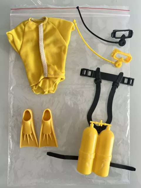 Big Jim Mattel Outfit Scuba Diving Sub Giallo #8855 1972