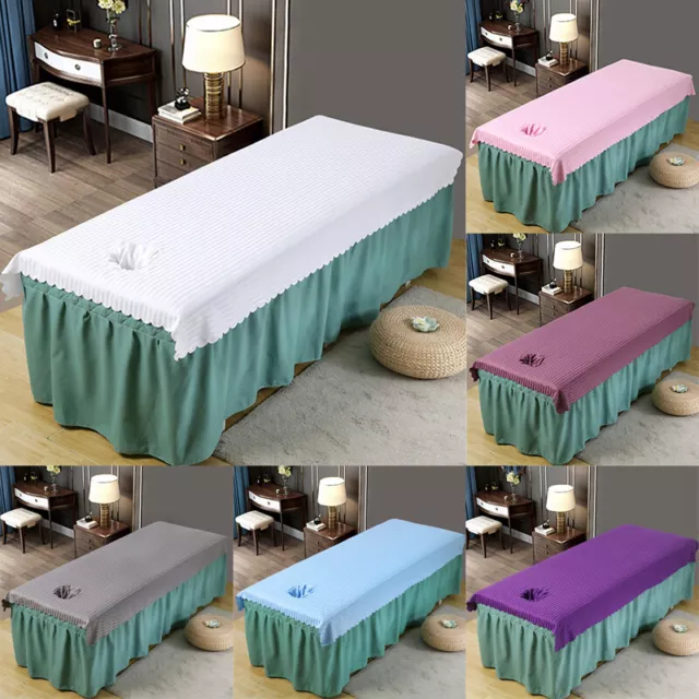 Reusable Beauty Massage Table Cover Cloth Spa Salon Bed Sheet with Face Hole