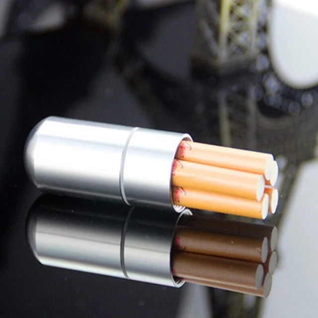 Fashion Aluminum Alloy Holder Capsule Case Waterproof Pill Toothpick HolderY- Sg