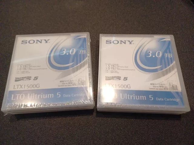 2x Sony LTO-5/Ultrium-5 Data Tape/Cartridge 1.5/3TB LTX1500G NEW