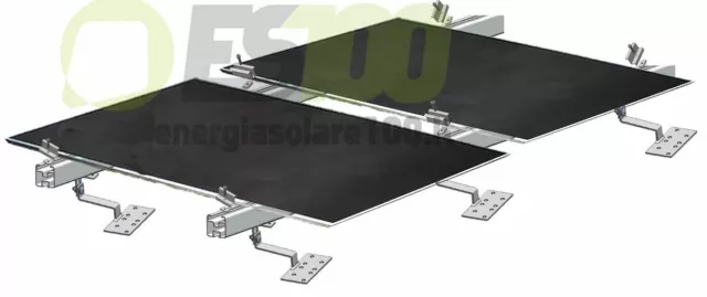 Kit de fixation 2 panneaux solaires toit en tuiles épaisseur 35mm 2