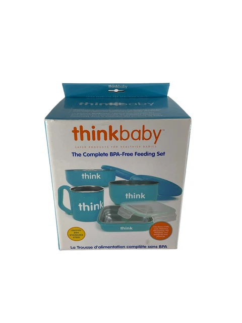 Think Baby  The Complete BPA Free Feeding Set, Light Blue