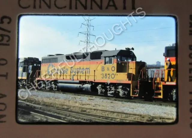 Original  '75 Kodachrome Slide B&O Baltimore Ohio CS 3820 GP38 Cincinnati  37Q42