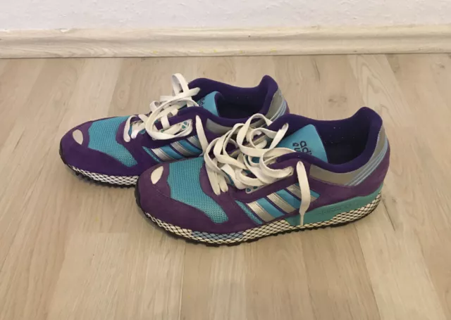 Adidas Questar 42,5 Blau Torsion Retro Vintage Samba ZX wie NEU! UK 8,5 US 9