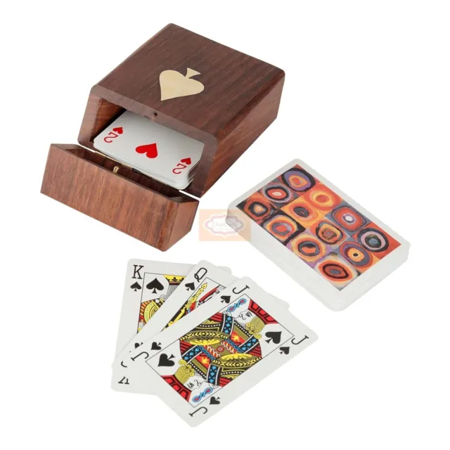 SCATOLA PER CARTE da gioco in legno con mazzo singolo per adulti Tash  Cards EUR 32,23 - PicClick IT