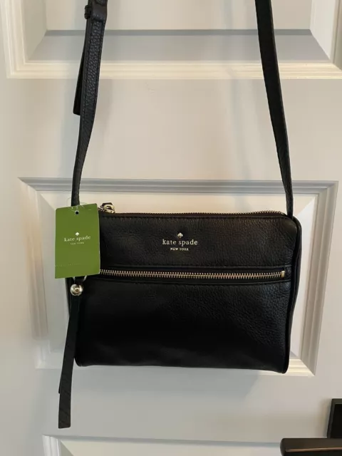 New Kate Spade “Cobble Hill” Black Leather Crossbody