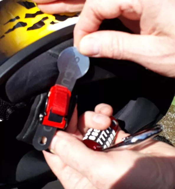Motorrad offenes Gesicht Helmschloss für Schnellspannschnalle Verschluss EDELSTAHL 3