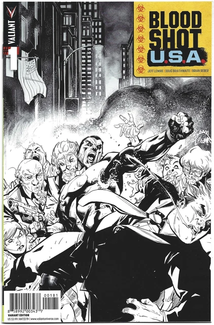 Bloodshot USA #1 1:50 Stegman Variant Lemire Braithwaite Valiant 2016 VF/NM