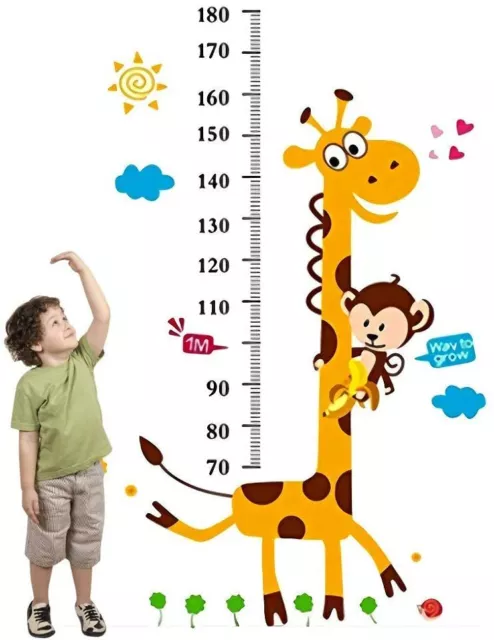 Giraffe Kids Growth Chart Height Measure Home/kids Rooms DIY Wall Stickers