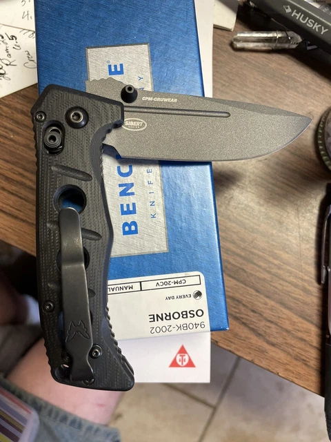 BENCHMADE Mini Adamas 273GY-1 Knife CPM CruWear Steel & Black G10