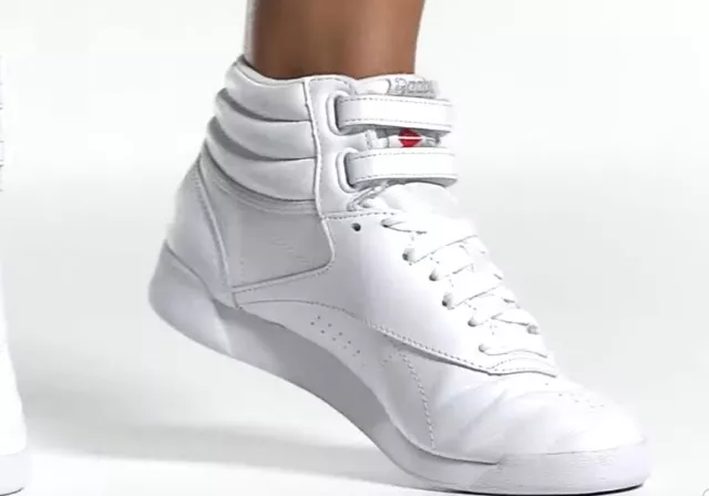 NWT Reebok Freestyle White Leather High-Top Sneakers Size 10