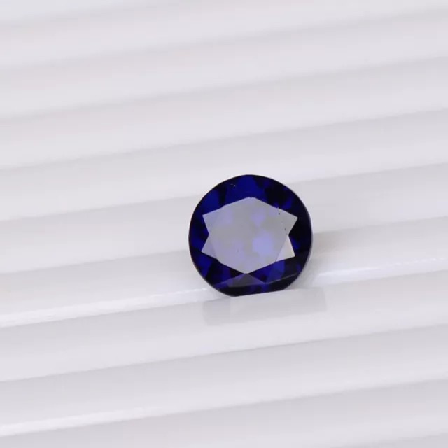 Saphir Naturel Bleu Ceylan Bleuet 1.50 CT Rond Certifié Pierre Précieuse Chauffé 3