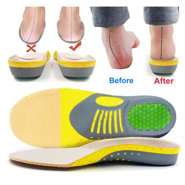 2pc Orthotic Gel Insoles Flat Foot Health Sole Pad For Shoes Pads Support Unisex