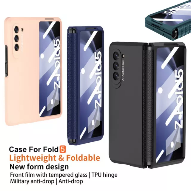 Coque Etui Antichoc Pour Samsung Galaxy Z Fold5 4 3 Verre Trempé Dur Case Cover