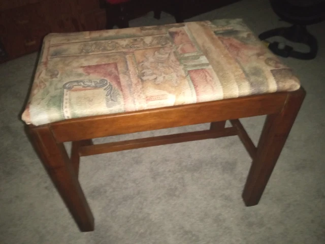 Vintage Art Deco Vanity Chair Dressing Stool Piano Bench 21" x 13" x 17" Vintage Art Deco Vanity Chair Dressing Stool Piano Bench 21" x 13" x 17"