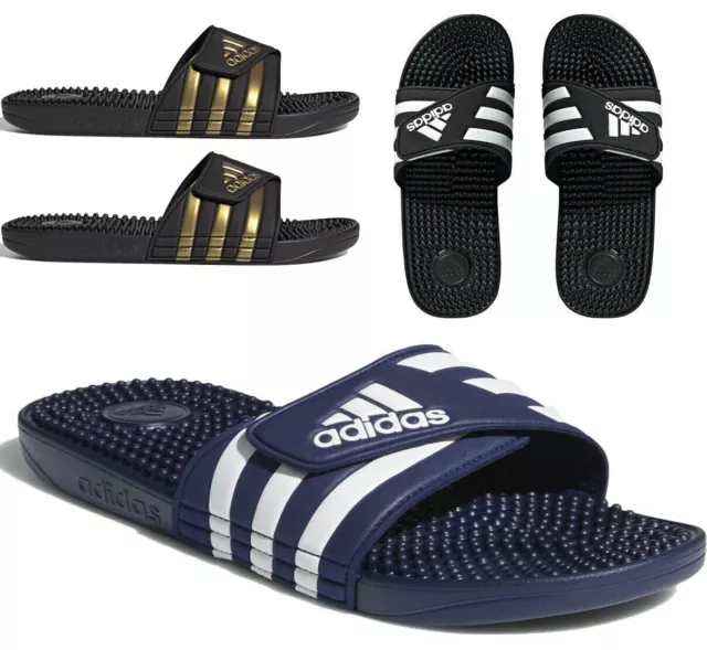 Mens Adidas Sliders Adissage slides Massage Footbed Summer Beach Pool Shoes