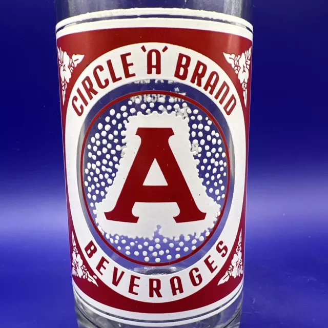 Nice Red White Circle A Brand Beverages acl Soda Bottle  10oz