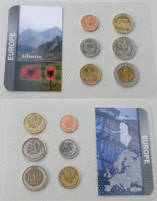 Albanien / Albania KMS Kursmünzensatz 2000-2014 im Blister unz.