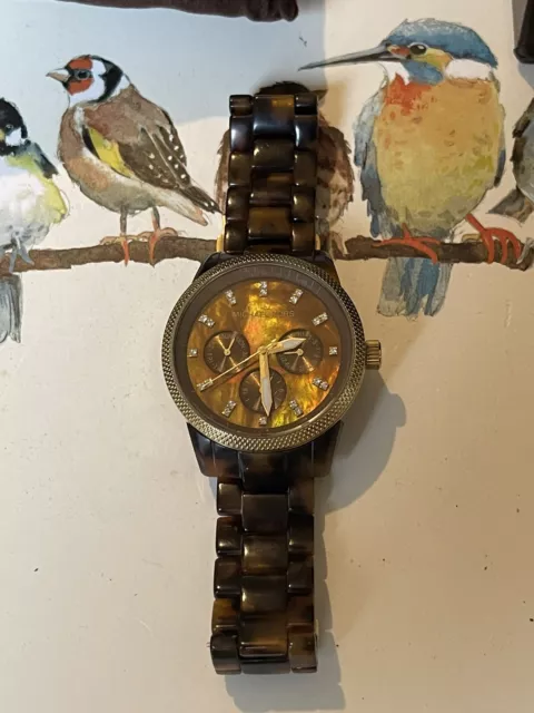 MICHAEL KORS MK5038 Women s Chronograph Watch Tortoiseshell New