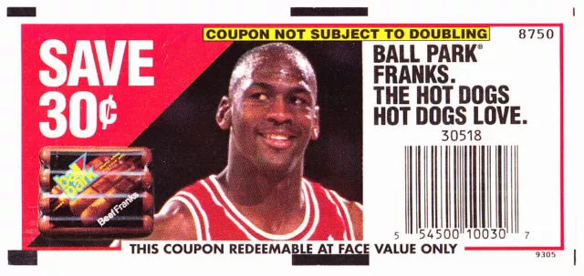 Michael Jordan Ball Park Franks 1993 Hygrade Food Products Coupon