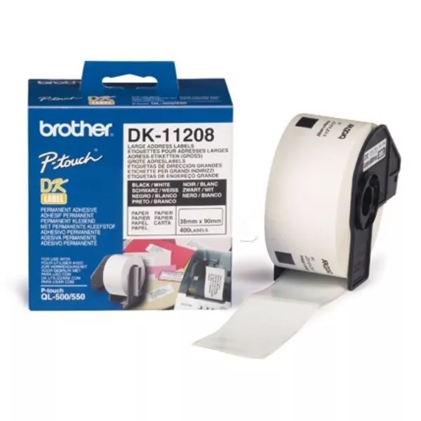 Brother DK-11208 DirectLabel Etiketten 38mm x 90mm 400 für Brother P-Touch QL