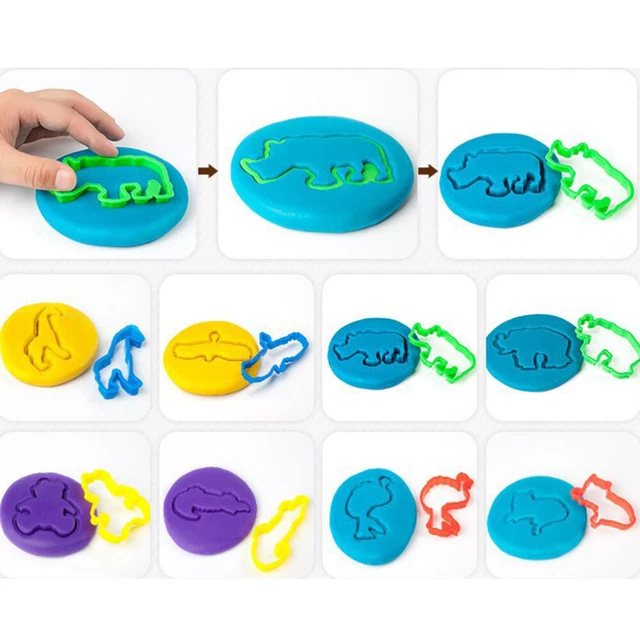 10 piezas herramienta de molde de plastilina en forma de animal de modelado de arcilla para niños