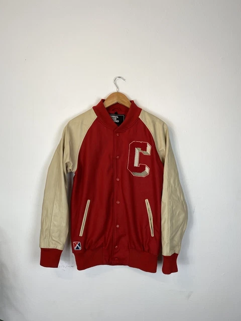 RED CRIMINAL DAMAGE Varsity Bomber Small Jacket PicClick UK
