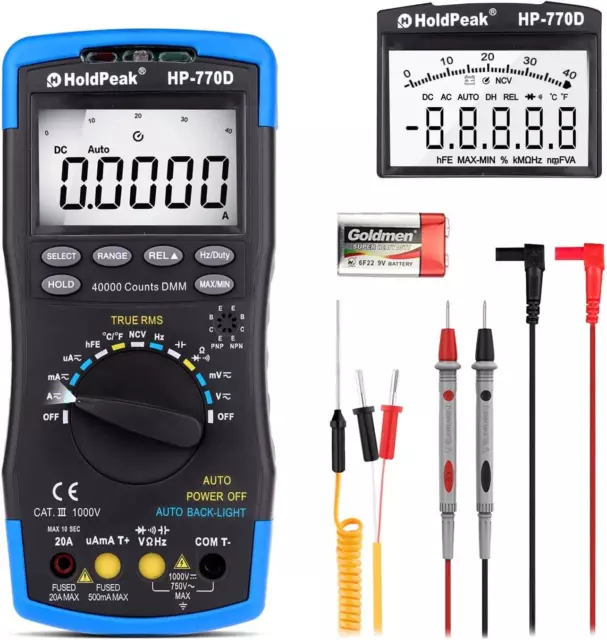 Digital Multimeter AP-770D TRMS 40000Counts Multimeter Tester Autoranging Voltme