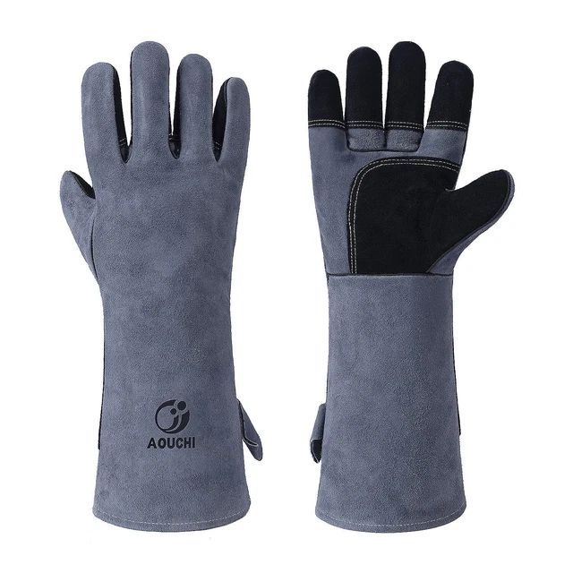 662℉ Leather Welding Gloves for Men Women, Heat Resistant Fire Gloves