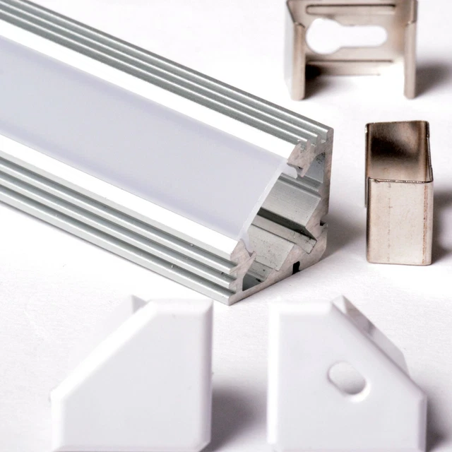 2 Mètres De Profilé Aluminium Design Pour Bande LED – Barre Rigide Argentée 1520
