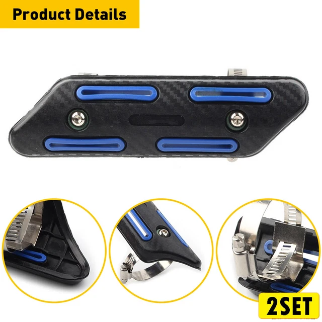 2x Universal Pipe Heat Shield Guard Cover For Yamaha YZ250F YZ450F WR250F WR450F