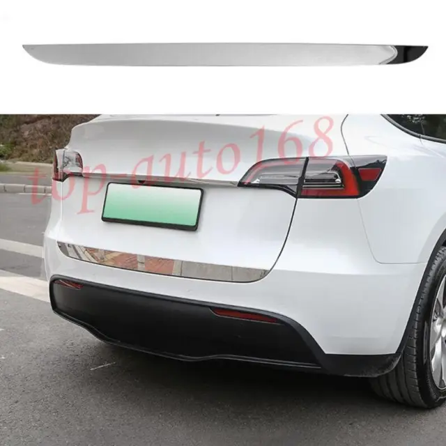 Chrome Stainless Rear Trunk Lid Gate Edge Cover Trim For Tesla Model Y 2020-2022