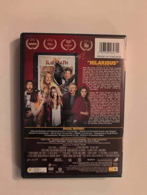 THE FINAL GIRLS (DVD, 2015) Taissa Farmiga, Adam Devine, Bilingual $15. ...