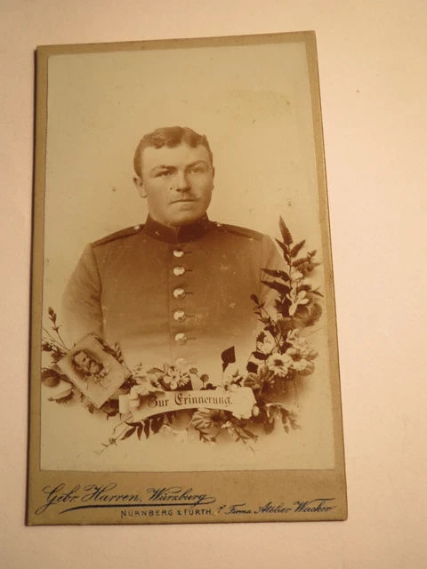 Würzburg - Nürnberg - Fürth - Soldat in Uniform - KB IR Nr. 14 - Portrait / CDV