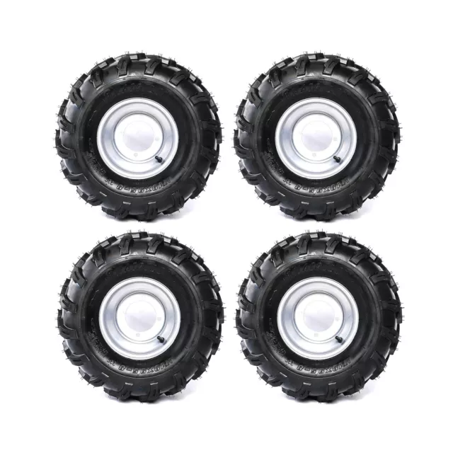 4pc 18x9.5-8 Wheel Tire Rim Tyre 90mm for Four Wheeler ATV UTV Quad Go Kart Sunl