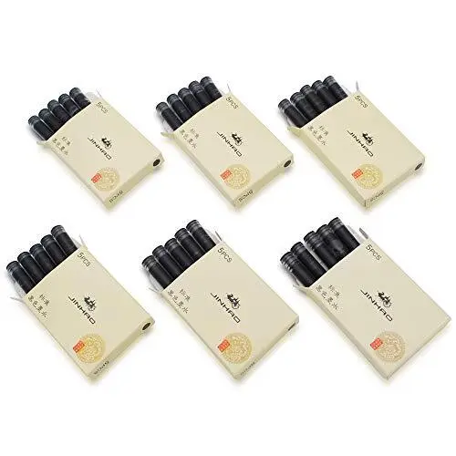 30pcs JINHAO Ink Cartridges Fountain Pen Refills for and Baoer Black