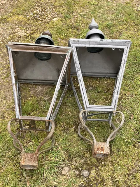 A very rare pair of large exceptional Victorian copper lanterns collectors item