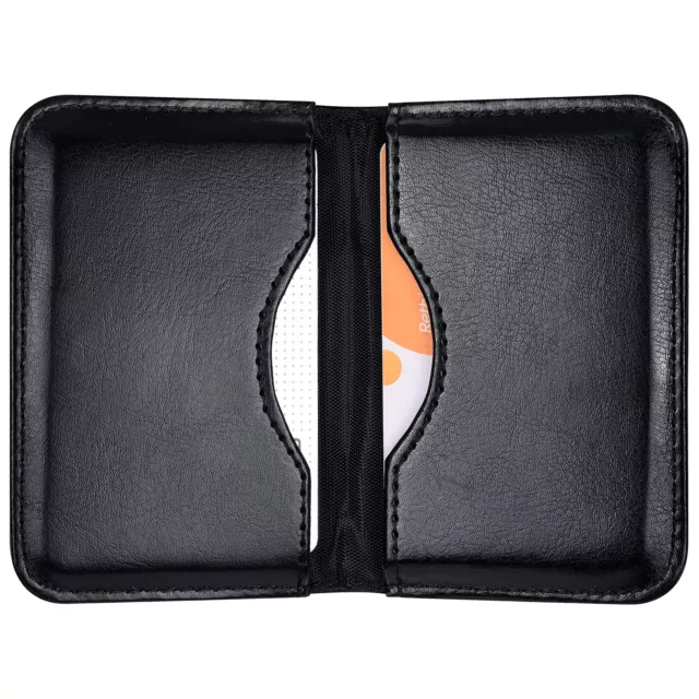 Business Card Holder 2-Sided PU Leather Folio Name Card Holder Wallet Case with